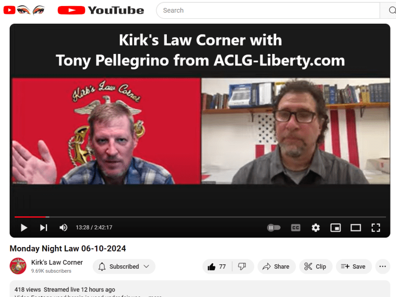 Tony Pellegrino on Kirk’s Law Corner June 10,&nbsp;2024